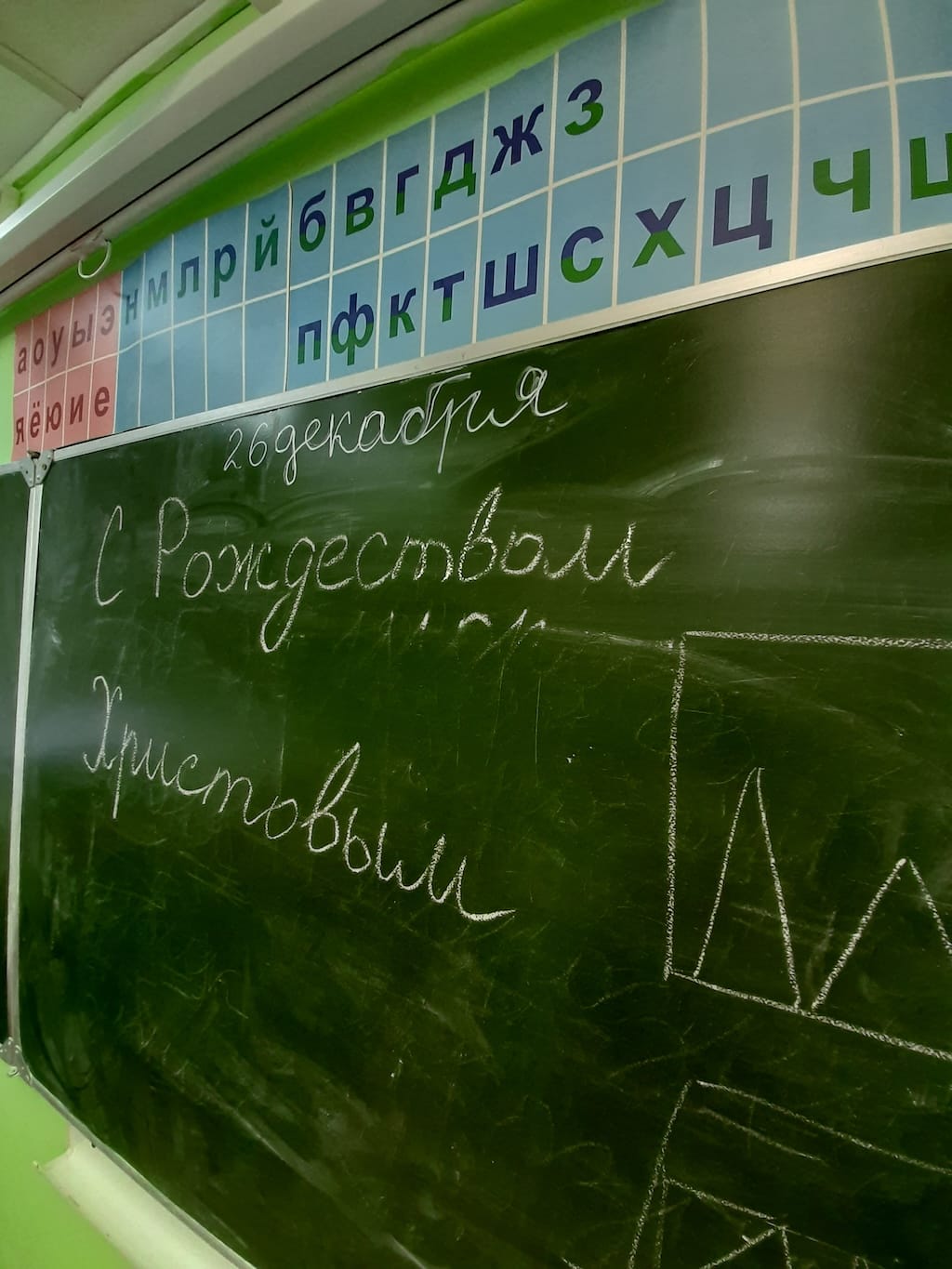 Общественный методист нашего храма Н.А. Кудрявцева провела занятия в школе №554, посвящённые празднику Рождества Христова.